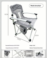 Chaise pliante portable en aluminium pour l'extérieur, fauteuil de loisirs en maille, chaise de camping, pêche, plage, en tissu Oxford, fournitures d'extérieur