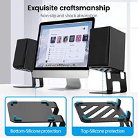 Support de moniteur de bureau personnalisé Yibo en acier inoxydable poli blanc/noir et alliage d'aluminium pour haut-parleur intelligent