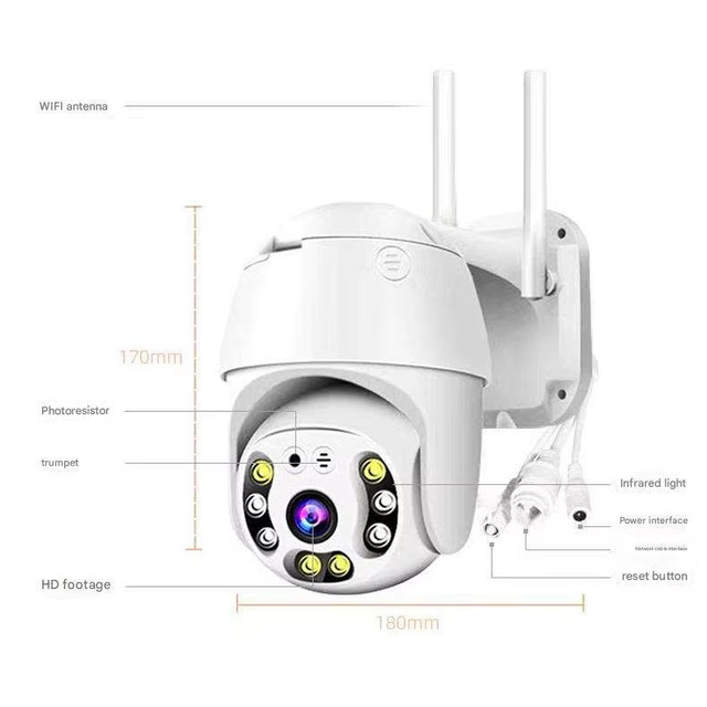 2MP Full HD Smart WiFi IP Security Camera Pan/Tilt Night Vision 10x Optical Zoom Motion Detection and Recording Function