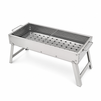 Barbecue en acier inoxydable, barbecue au charbon de bois pliable, grilles de barbecue d'extérieur pour le camping, le jardin, le pique-nique