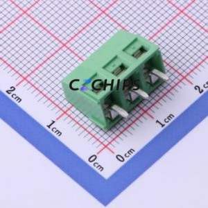 DB127V-5.08-3P-GN-S Screw Terminal Block P=5.08mm Connector ( Construction: 1x3P )( Pitch: 5.08mm )( Color: Green ) - Product Image 2