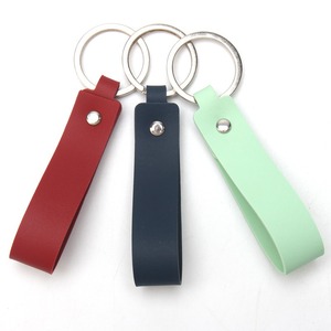 <b>Custom</b> Promotional Silicone PVC Keychain Wrist Lanyard <b>Key</b> <b>Ring</b> Soft Rubber Bag Charm For Events - Product Image 1