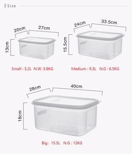 Wadah makanan plastik, 5.2/9.3/15.5L 3 ukuran, persiapan makan, wadah plastik, roti, teman, dispenser dengan tutup, wadah persiapan makanan dengan tutup - Product Image 6