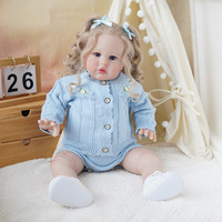Poupée Reborn 60 cm, corps en silicone souple et tissu, poupée bébé réaliste 24 pouces, peinte à la main en 3D, poupée nouveau-né réaliste pour filles, cadeau