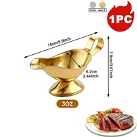 Vente en gros de saucieres en acier inoxydable de 3 oz avec poignée, plat à condiments, couverts de service pour restaurants, mariages