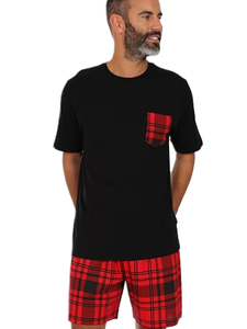 Fashion Comfortable Casual Sports Suit Mens Summer Leisure Short Sleeve <b>Knitted</b> 100% Cotton Solid Plain Dyed Tshirt + Pants <b>Set</b> - Product Image 1