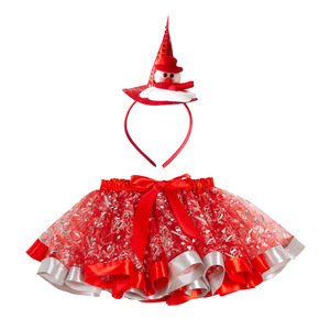 Новинка 2026: Новогоднее детское платье с принтом для девочек, пышная юбка с шляпкой и повязкой на голову, тюлевая юбка-пачка - Product Image 6