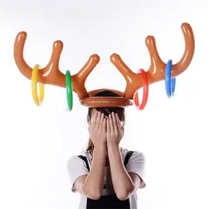 Aufblasbare Partei Hut Ringe Werfen Spiel Spaß Spielzeug Werfen Ring Erwachsene Kinder Deer Kopf Ferrule Werkzeuge Ostern Weihnachten Halloween Prop