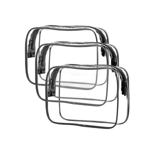 Borsa Cosmetica in PVC Trasparente Personalizzata con Logo, Pochette per Trucchi Impermeabile da Viaggio, Organizer per Articoli da Toeletta per Donne - Product Image 1