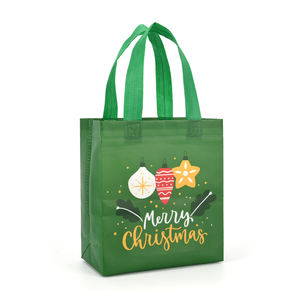 Bolsas de embalaje no tejidas de Navidad al por mayor de alta calidad con asa Popular para regalos de ropa compras de comestibles - Product Image 1
