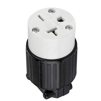Conector de cable de hoja recta NEMA 6-20R, grado Industrial, 20A, 250V, 2P, 3W, 66231-BK, enchufe hembra US