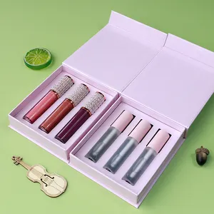 Wholesale lipstick Custom lip gloss set makeup lip gloss tubes and box packaging label