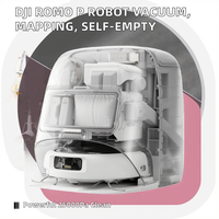 Aspirateur robot DJI ROMO P pour la maison et l'hôtel, base autonettoyante 200 jours, 25000Pa, évitement d'obstacles à 360°, filtre HEPA, pour sols