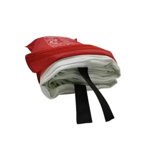 Rollo de manta de fuego de tela de fibra de vidrio, equipo de lucha contra incendios reutilizable de varios tamaños personalizado, 1,8 m * 1,8 m