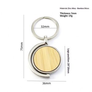 Creative Rotating Bamboo Slice Cross Bottle Opener Keychains <b>Blank</b> Wood Openers <b>Key</b> Chains Tag for Engravable DIY Crafts - Product Image 4
