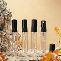 Grosir mewah mewah bundar 2ml 3ml 5ml 10ml Mini kosong bening botol semprot kaca parfum sampel Atomizer Tester kemasan minyak