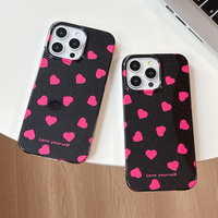 INS Mode Rose Amour Coeur IMD Téléphone étui pour iphone 16 17 15 13 14 Pro Max Paillettes Brillant Téléphone Couverture Arrière