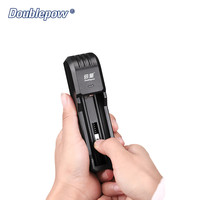 Chargeur de batterie lithium-ion rechargeable Doublepow 18650 3.7V Li-ion 5V/2A Sortie de puissance Câble USB Chargeur de batterie à fente unique