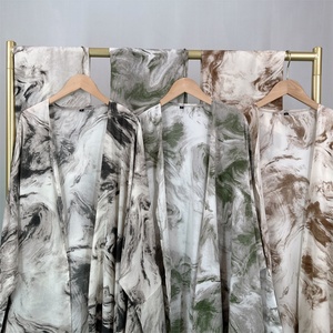 Colección de Abayas con Estampado de Acuarela Modesto y Sereno, Silueta Fluida con Hiyab a Juego 1476 # - Product Image 6