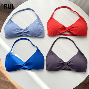 RUIQUWIN - Tops de Yoga Ligeros con Logotipo Personalizado para Mujer, Top Deportivo con Espalda Cruzada, Sin Costuras, Transpirable, Elástico en Cuatro Direcciones, de Secado Rápido, para Gimnasio - Product Image 1