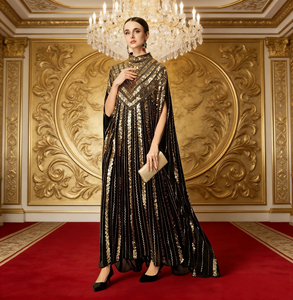 <span class=keywords><strong>Abito</strong></span> da Sera di Lusso da Donna Scintillante Vestibilità Ampia <span class=keywords><strong>con</strong></span> <span class=keywords><strong>Maniche</strong></span> <span class=keywords><strong>a</strong></span> <span class=keywords><strong>Pipistrello</strong></span>, <span class=keywords><strong>Abito</strong></span> Elegante per Feste, Invitata <span class=keywords><strong>a</strong></span> Matrimoni ed Eid - Product Image 1