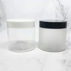 Cosmetische Body Butter Container Lege Duidelijke En Frosted Plastic 200 Ml Pet Pot Met Deksel