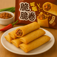 Sanquan Rouleau de printemps au curry de bœuf sucré, surgelé, à base de farine de blé, en sachet, prêt à frire ou à micro-ondes, savoureux et croustillant pour les restaurants