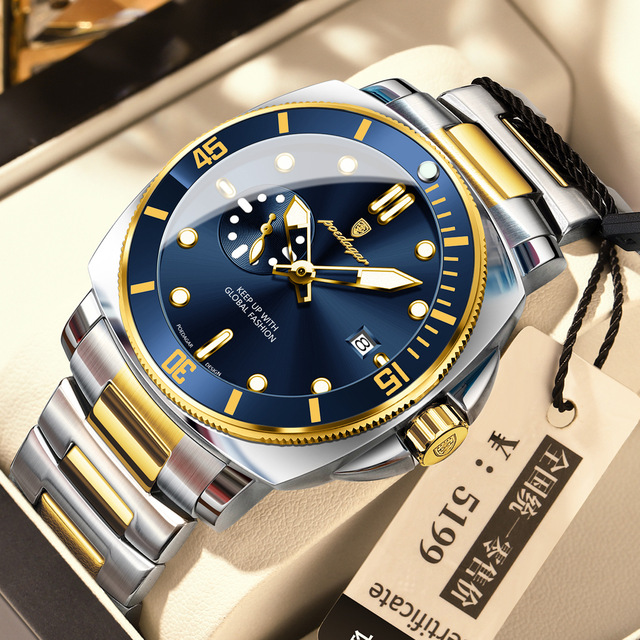 For 873 Luxury Cartoon Fashion Classic Calendar Date Male Quartz Watches Luminous Hands Water Resistant Stainless Steel