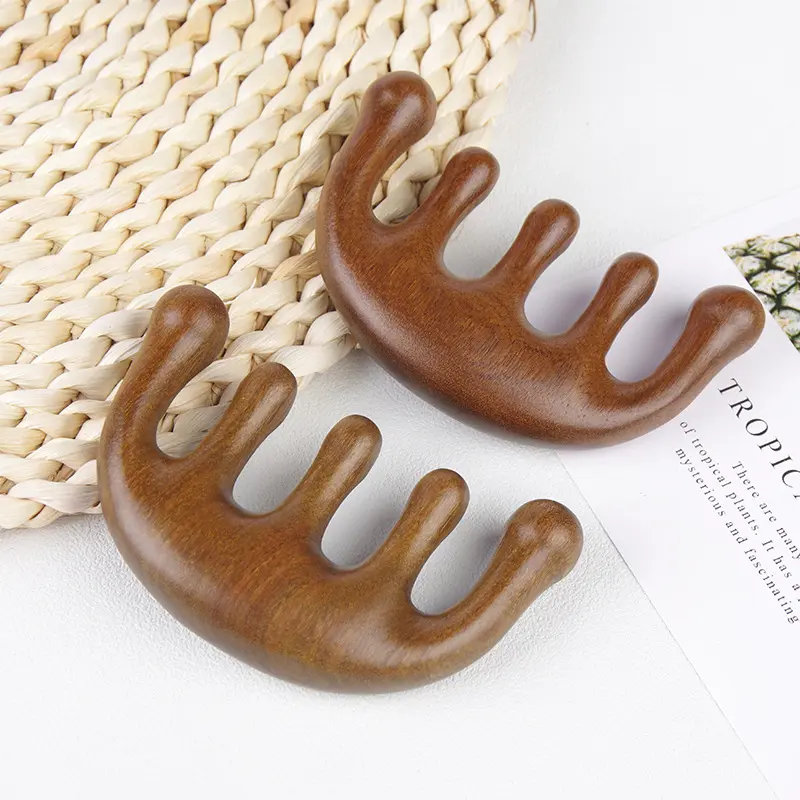 Head Massage Static Electricity Meridian Massage Wood Comb Natural Sandalwood Wide Tooth Hair Comb