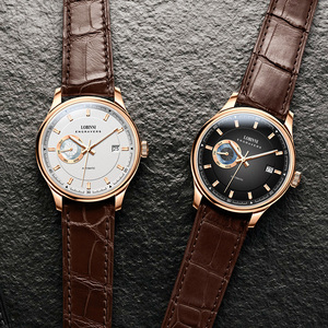 Reloj Mecánico Automático Azul para Hombre, Caja de Acero Inoxidable, Correa de Cuero, Cristal de Zafiro, Resistente al Agua 5BAR, Shanghái - Product Image 6