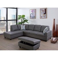 Canapé d'angle modulable haut de gamme en tissu, pliable, minimaliste et moderne, 8 places, surdimensionné, en forme de L, pour salon et chambre