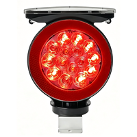Balise d'avertissement solaire ronde d'usine, clignotement synchrone GPS, lumière d'avertissement de barrière routière bicolore rouge et blanc