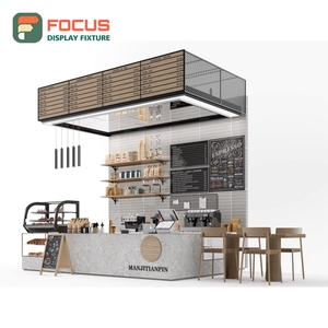 ชั้นวางสินค้ากาแฟแบบทนทาน โครงไม้เนื้อแข็ง สำหรับบริเวณรับสินค้าแบบนำกลับบ้าน ชั้นวางโชว์กาแฟหน้าร้าน - Product Image 4