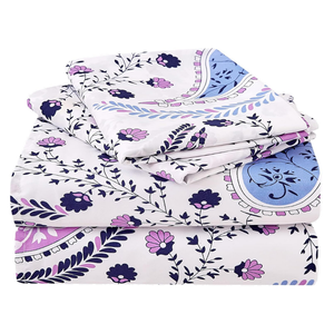 Venta al por mayor de lujo de microfibra egipcia juego de sábanas 600TC | Impreso Floral Deep Pocket 4 piezas | Ropa de cama súper suave - Product Image 6