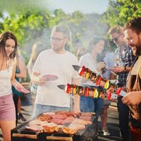 Brochettes plates larges SEB pour barbecue, 15,7 * 5/8 pouces, en acier inoxydable, réutilisables, pour grillades et cuisson en extérieur