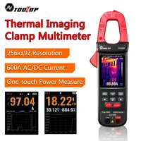 TOOLTOP TH105S Cámara Termográfica Eléctrica 256*192, Pinza Amperimétrica AC/DC de 600A, 10000 Lecturas, Registro de Tendencias, Herramientas de Diagnóstico de Circuitos