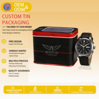 Boîte en métal de luxe personnalisée avec logo, écologique, pour montres, avec couvercles transparents, idéale pour cadeaux et artisanat – Vente en gros