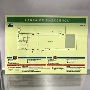 फोटोलुमिसेंट निकासी योजना चमकती निकासी मानचित्र अंधेरे आपातकालीन निकासी योजना में चमक - Product Image 2