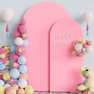 HAOCHENG-Couvre Arc Ajusté en Spandex Rose, Couverture de Toile de Fond <span class=keywords><strong>Chiara</strong></span>, <span class=keywords><strong>D</strong></span>écoration de Fête <span class=keywords><strong>d</strong></span>'Anniversaire de Mariage, 6/6.6 /7.2FT - Product Image 5