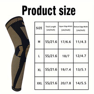 Compresión <span class=keywords><strong>de</strong></span> nylon elástico Baloncesto Pierna larga Mangas Alivio del dolor Fibra <span class=keywords><strong>de</strong></span> cobre <span class=keywords><strong>Rodillera</strong></span> <span class=keywords><strong>de</strong></span> pierna completa para Mujeres Hombres - Product Image 6