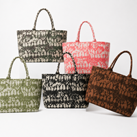 Tas Tote Kanvas Camo dengan Gusset Samping, Pegangan Kain, dan Bagian Atas Terbuka untuk Belanja Sehari-hari, Acara Santai, dan Pembeli Grosir/Eceran