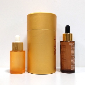 Flat Shoulder Empty Facial Oil & Eye Drop Cosmetic Packaging Glass 1oz Serum Pump <b>Bottle</b> 30ml with Custom Color Paper Tube <b>Box</b> - Product Image 5