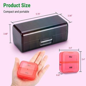 Nouveau produit : Boîte à pilules en plastique, 7 couleurs, boîte à pilules hebdomadaire jour et nuit, 14 compartiments - Product Image 3