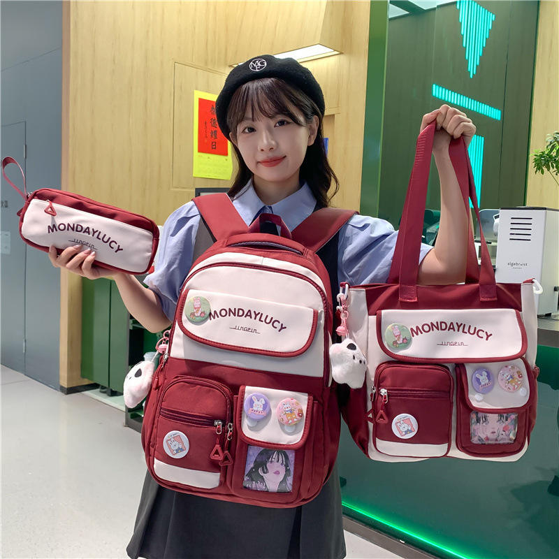 Sac à bandoulière rouge "4 badge carte ronde] - standard