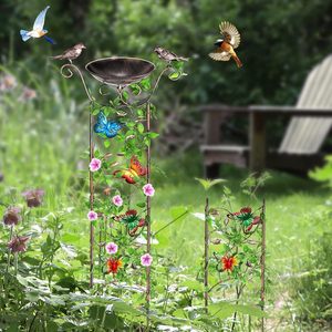 Freistehende Großhandel Eisen Vogel Bad Garten Spalier Kletter pflanzen <span class=keywords><strong>Outdoor</strong></span> Dekorative Schmetterlinge Abnehmbare Schüssel Hand gefertigt - Product Image 4
