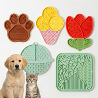 Neue Tulpen-Silikon-Fressmatte für Haustiere, Leckmatte mit Saugnäpfen, Slow Feeder, Wasserdicht, Rutschfest, Anti-Verschlucken, Hunde- und Katzen-Tischset