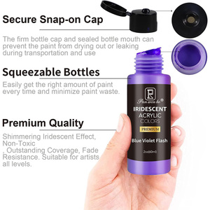 2 Oz/60ml 18 <span class=keywords><strong>colores</strong></span> camaleón acrílicos metálicos no tóxicos juego de pintura acrílica iridiscente que cambia de Color <span class=keywords><strong>para</strong></span> Rocas lienzo <span class=keywords><strong>madera</strong></span> - Product Image 5