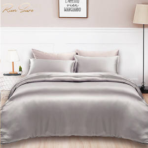 Parure de lit en <span class=keywords><strong>soie</strong></span> de mûrier, ensemble de literie en motif teint à couleur unie, couvre-lit plat en hometextile, 30mm, 1 pièce - Product Image 1