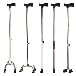Canne télescopique en acier inoxydable, légère, antidérapante, à quatre pieds, pour personnes âgées, équipement de fitness - Product Image 2