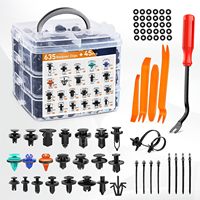 Assortiment de 680 attaches et fixations automobiles – 22 tailles les plus populaires, rivets en nylon pour pare-chocs et ailes avec 10 serre-câbles